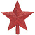 Верхушка на елку Звезда сверкающая, красная, 20см, пластик, SYCD18-003R 9522